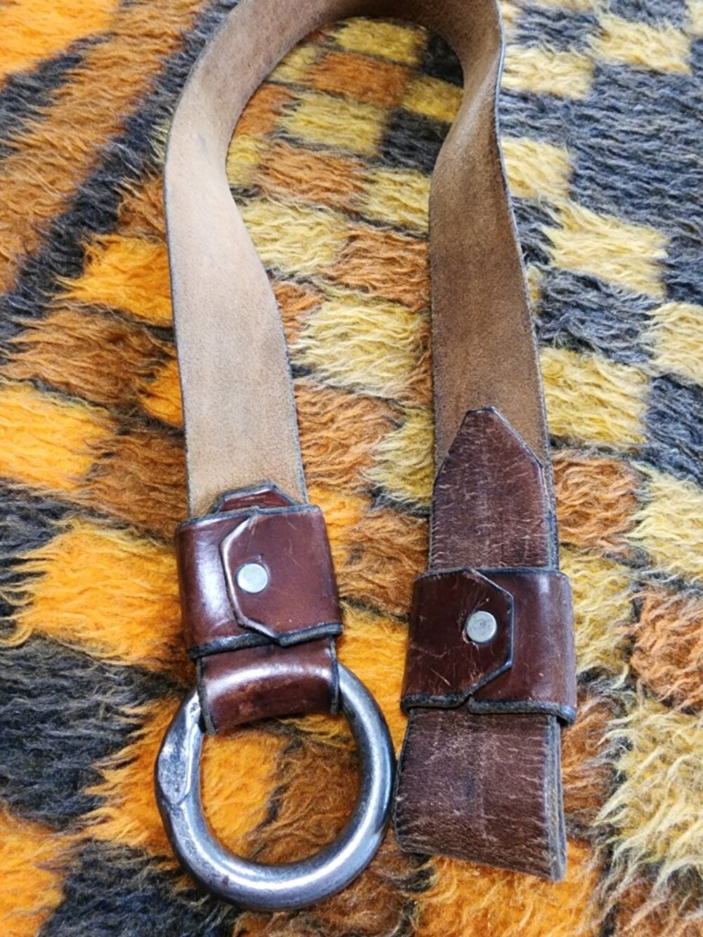 Brown Leather Ring Buckle Belt | Vintage Style - Picture 3 of 4